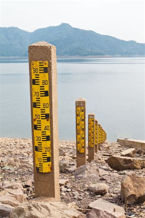 water level stock image image  detail marker river