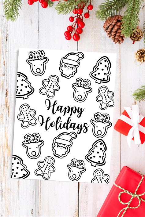happy holidays coloring page  printable