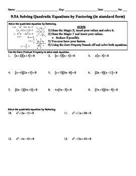 holt algebra  solving quadratic equation  factoring worksheet