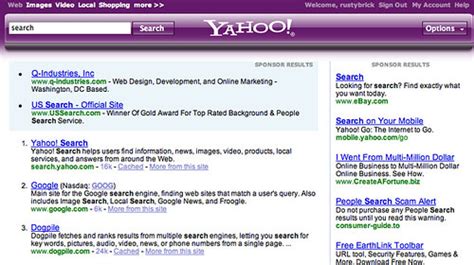 yahoo search  purple header