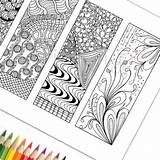 Doodle Pdf Bookmarks Coloring Zentangle Inspired Zendoodle Colouring Etsy sketch template