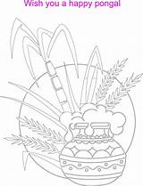Pongal Coloring Pages Sugarcane Festival Kids Happy Lohri Sketch Template Drawings Draw Cane Sugar sketch template