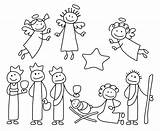 Nativity Scene Stick Christmas Clipart Figure Figures Drawing Coloring Pages Stickman Precious Moments Crib Clip Lds Animals Kids People Family sketch template