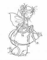 Coloring Hadas Dibujos Tampons Fairy Partager sketch template