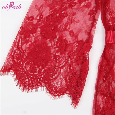 Plus Size Mature Women Fat Ladies Sheer Lace Robe Sexy Curvy Lingerie