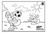 Soccer Smurfs Smurf Coloring Edeka Player Sheet Bluebuddies Truck sketch template