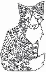 Adult Pages Therapy Coloring Colouring Adults Printable Fox Animals Patterns Color Pattern Designs Para Book Colorear Voor Coloriage Print Doodles sketch template