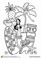 Hawaienne Danse Colorier Tahiti Coloriages Hula Plage Danseuse Hawaii Choisir Hugolescargot Cocotiers Hawaïenne sketch template