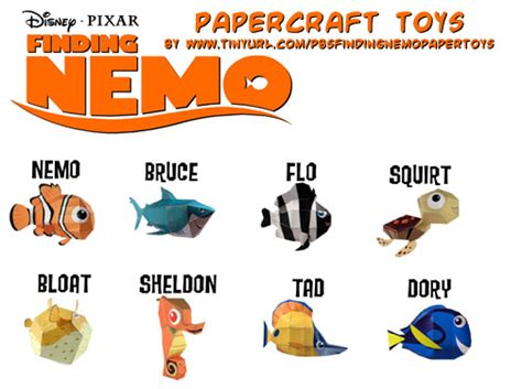ninjatoes papercraft weblog disney pixars finding nemo papercraft toys