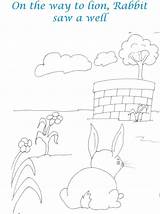 Rabbit Well Coloring Sees Kids Pdf Open Print  Lion Pages sketch template