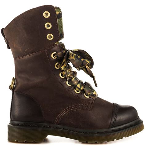 dr  martens aimilita  eye brown leather fold  combat boot      drmartens
