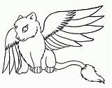 Coloring Pages Wolf Winged Wolves Cute sketch template