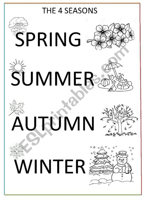 seasons coloring page esl worksheet  mimib