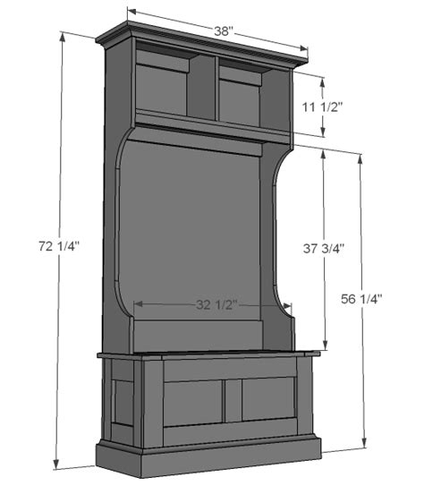 hall tree hutch woodworking plans woodshop plans