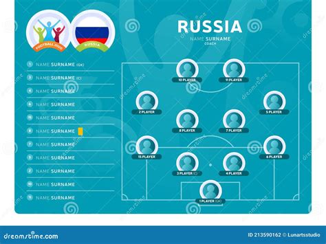 russia   football  tournament final stage vector illustration country team lineup
