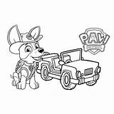Patrol Paw Coloring Pages Tracker Jeep sketch template
