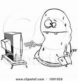 Potato Couch Clipart Fat Outlined Channels Flipping Illustration Through Tv Toonaday Royalty Vector 2021 sketch template