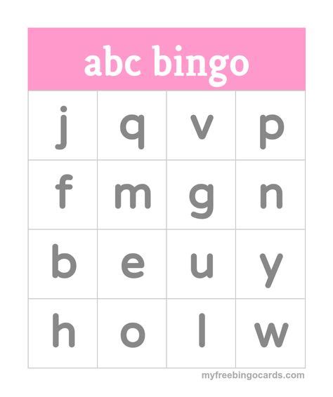 printable bingo cards alphabet bingo abc  kids bingo cards