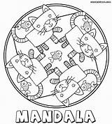 Mandala Cat Coloring Pages Printable Getcolorings Unique Color sketch template