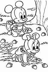 Disney Automne Coloriage Herbst Coloriages Coloring4free Posies Momjunction Glands Ramassent Bébés Ausmalbilder Pagine sketch template