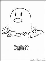 Coloring Diglett Pages Pokemon Ground Printable Colouring Fun Kids Print sketch template
