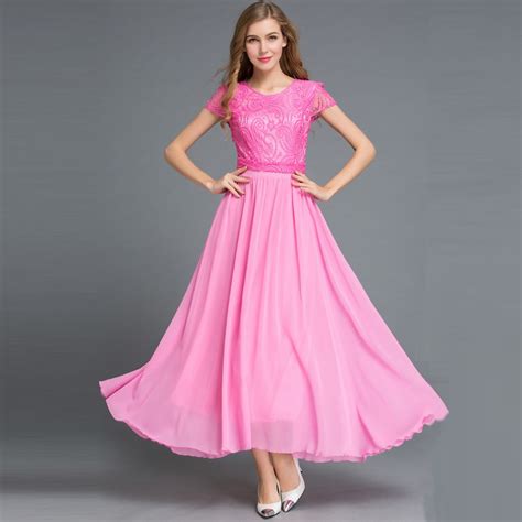 Buy New Summer Women S Chiffon Pink Dress Ladies Big