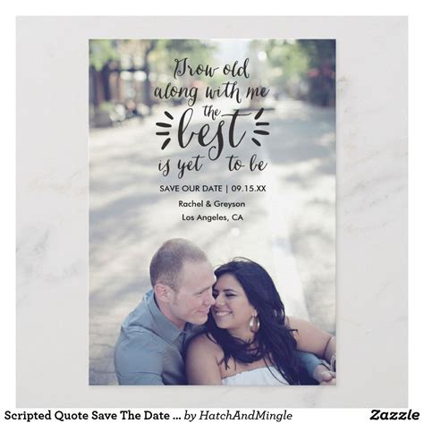 scripted quote save  date photo announcement zazzlecom save  date  photo