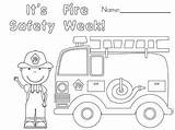Fire Safety Week Coloring Preschool Prevention Color Book Pages Kids School Truck Board Fun Preschoolers Kindergarten Community Helpers Children Crafts sketch template