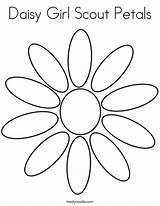 Daisy Coloring Petals Girl Scout Print Ll sketch template