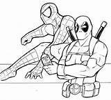 Coloring Deadpool Pages Printable Print sketch template