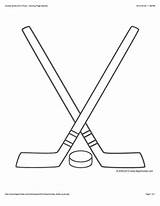Hockey Coloring Stick Sticks Pages Puck Printable Sports Choose Board Color Ice sketch template