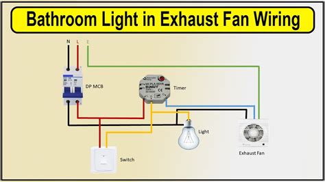 bathroom light  exhaust fan wiring diagram bathroom fan wiring  light youtube