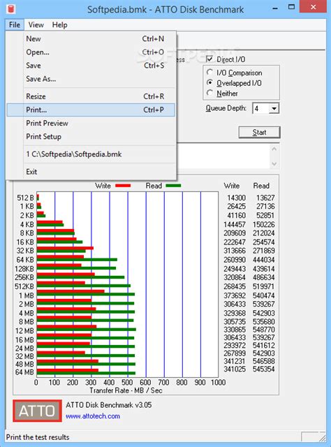 atto disk benchmark    screenshots