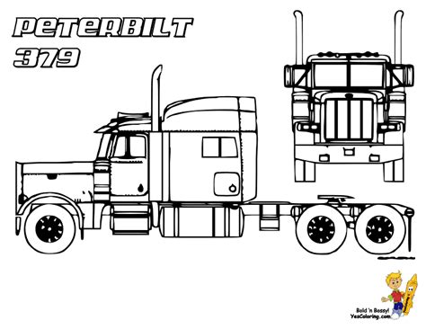 peterbilt semi truck coloring pages sketch coloring page truck