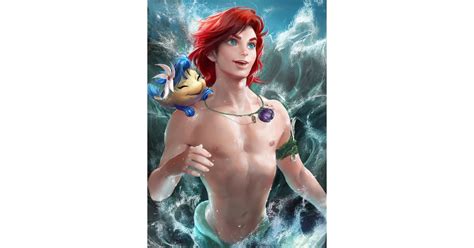 Ariel Gender Flipped Disney Princess Paintings