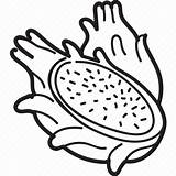 Dragonfruit Silhouette sketch template