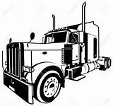 Peterbilt Camion Trucks Lkw Vrachtwagen Amerikaanse Amerikanischer Mack Americano Kenworth Bucket Camiones Eps Dxf Freightliner Amerikansk Lastbil Kleurplaten Halb Cricut sketch template
