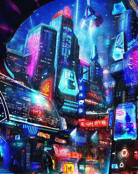 The Neon The Cyber City Z H A N Art R Cyberpunk