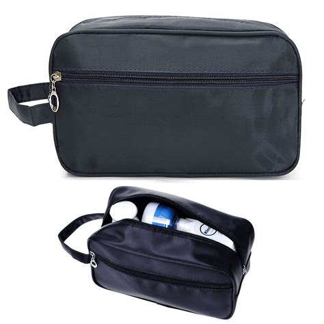 travel waterproof toiletries bag wash shower organizer kit case handy carry tote  menblack