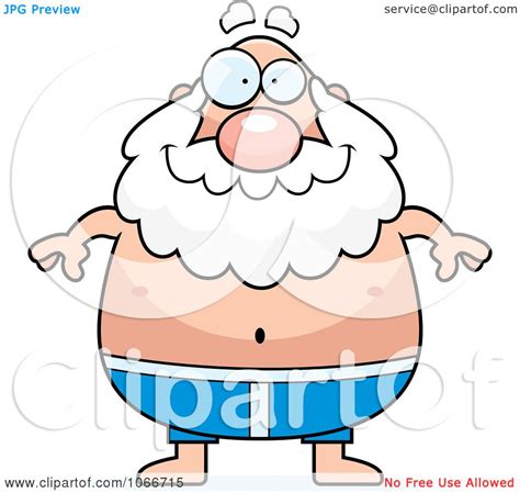 Clipart Pudgy Grandpa Swimmer Royalty Free Vector