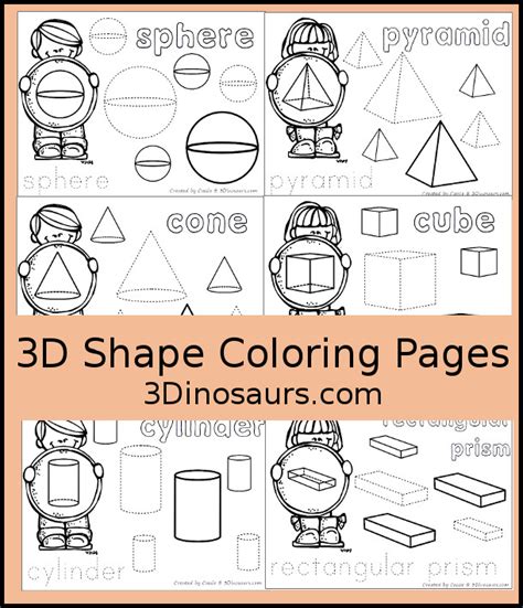 easy  prep  shape coloring pages  dinosaurs