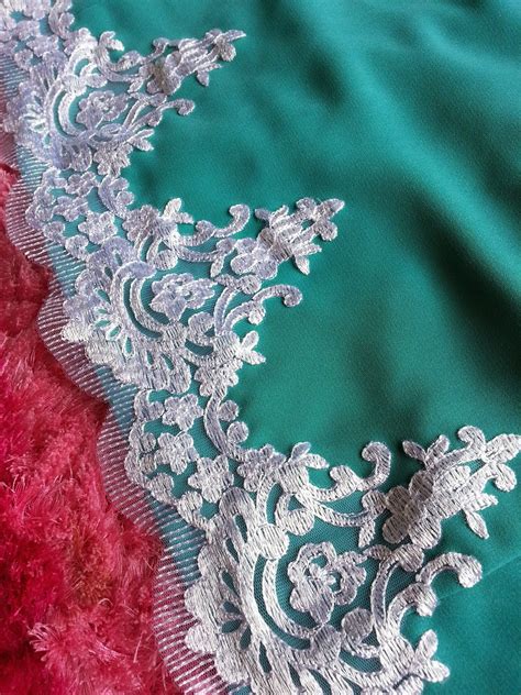 sweetlady beads baju kurung pahang border lace hijau turquoise