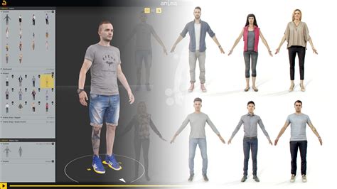axyz design  people  scanned people character animation software