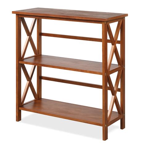 costway wooden shelf bookcase  tier open bookshelf wx design