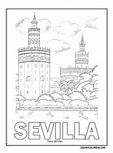 Sevilla Andalucia sketch template