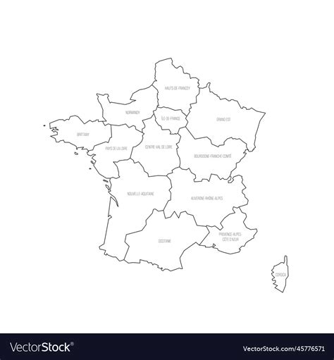 france political map  administrative divisions vector image