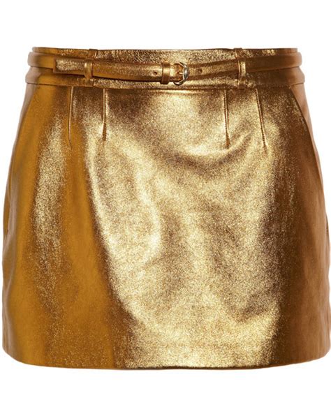 Sonita Gold Leather Skirt Leather4sure Leather Mini Skirts