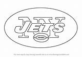 Jets Logo York Draw Drawing Nfl Step Tutorial sketch template
