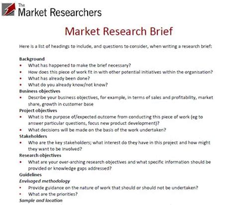 market research proposal templates word  pages
