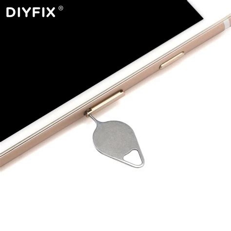 diyfix sim card tray removal eject pin key tool stainless steel needle  iphone ipad samsung